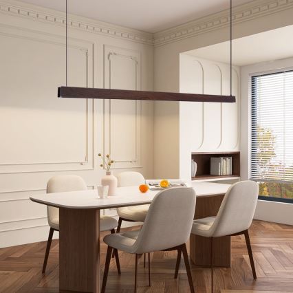 Immax NEO 07301L - LED dimbare hanglamp aan kabel MADEIRA LED/33W/230V Wi-Fi Tuya 152 cm walnoot + afstandsbediening