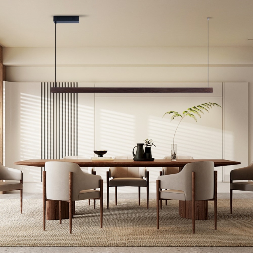 Immax NEO 07302L - LED-dimbare hanglamp aan kabel MADEIRA LED/44W/230V Wi-Fi Tuya 202 cm walnoot + afstandsbediening