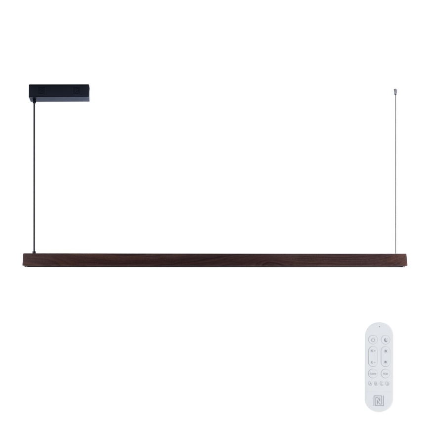 Immax NEO 07302L - LED-dimbare hanglamp aan kabel MADEIRA LED/44W/230V Wi-Fi Tuya 202 cm walnoot + afstandsbediening