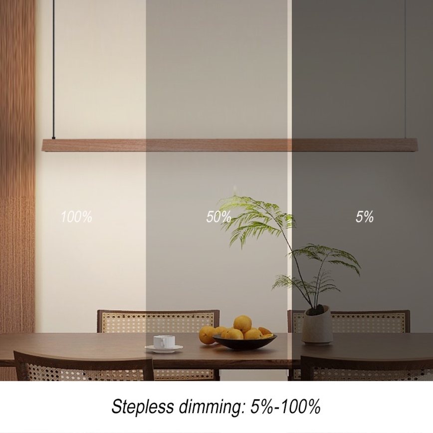 Immax NEO 07304L - dimbare LED-hanglamp met kabel MADEIRA LED/33W/230V Wi-Fi Tuya 152 cm eik + afstandsbediening