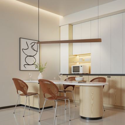 Immax NEO 07304L - dimbare LED-hanglamp met kabel MADEIRA LED/33W/230V Wi-Fi Tuya 152 cm eik + afstandsbediening