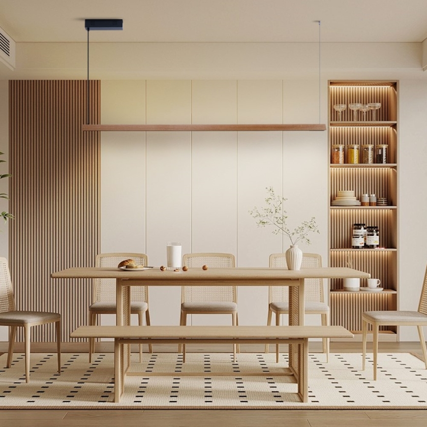 Immax NEO 07305L - LED dimbare pendellamp aan kabel MADEIRA LED/44W/230V Wi-Fi Tuya 202 cm eiken + afstandsbediening