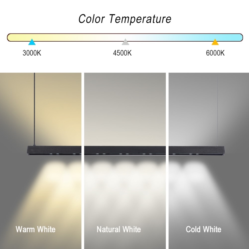 Immax NEO 07306L - LED dimbare hanglamp aan kabel MADEIRA LED/26W/230V Wi‑Fi Tuya 122 cm zwart + afstandsbediening
