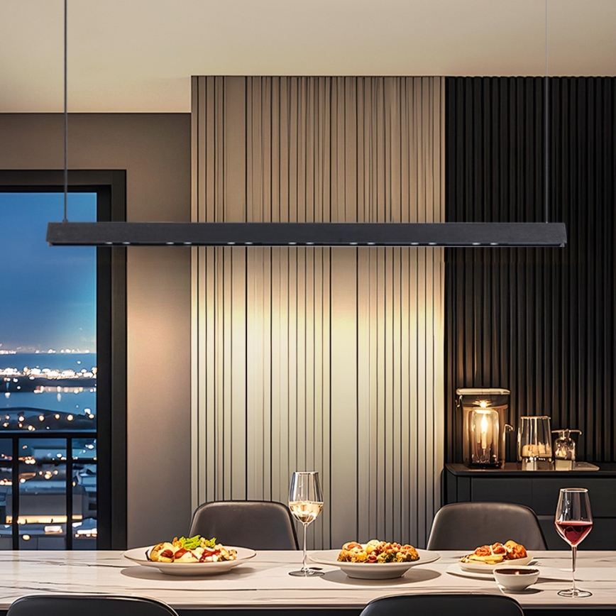 Immax NEO 07306L - LED dimbare hanglamp aan kabel MADEIRA LED/26W/230V Wi‑Fi Tuya 122 cm zwart + afstandsbediening