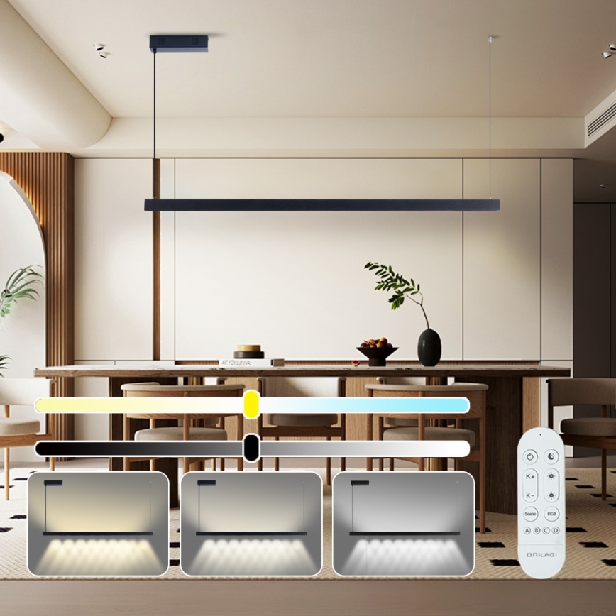 Immax NEO 07307L - Dimbare LED-hanglamp aan kabel MADEIRA LED/33W/230V Wi-Fi Tuya 152 cm zwart + afstandsbediening