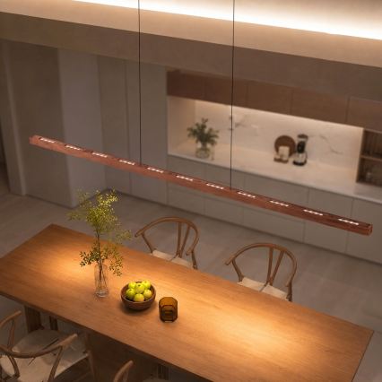 Immax NEO 07309L - MADEIRA dimbare LED-pendellamp aan kabel met sensor, LED/37W/230V, 157 cm, walnoot