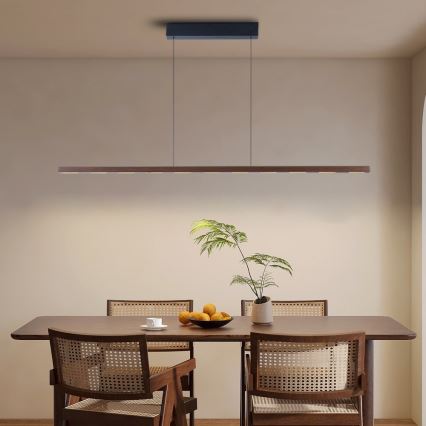 Immax NEO 07309L - MADEIRA dimbare LED-pendellamp aan kabel met sensor, LED/37W/230V, 157 cm, walnoot