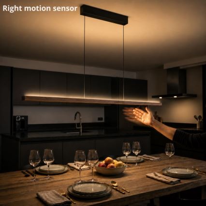 Immax NEO 07309L - MADEIRA dimbare LED-pendellamp aan kabel met sensor, LED/37W/230V, 157 cm, walnoot