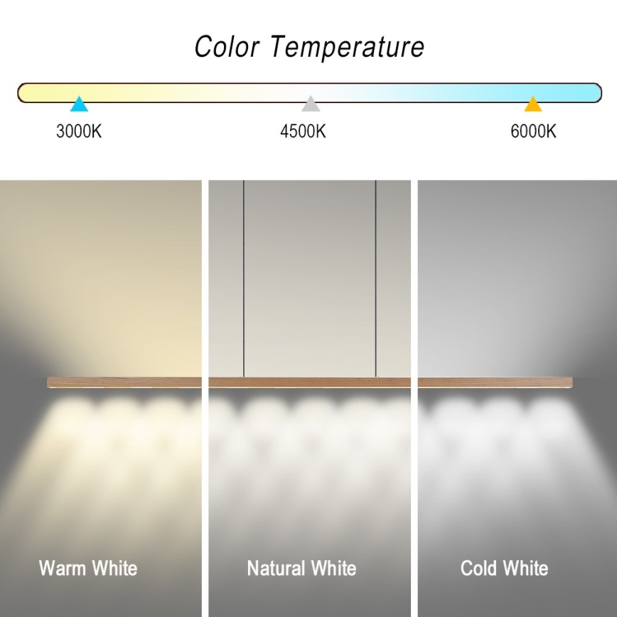 Immax NEO 07310L - Dimbare LED-hanglamp aan kabel met sensor MADEIRA LED/37W/230V 157 cm essenhout