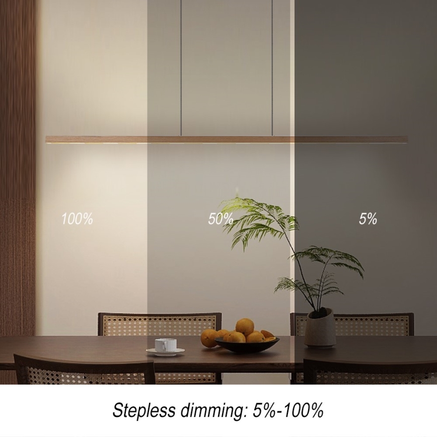 Immax NEO 07310L - Dimbare LED-hanglamp aan kabel met sensor MADEIRA LED/37W/230V 157 cm essenhout