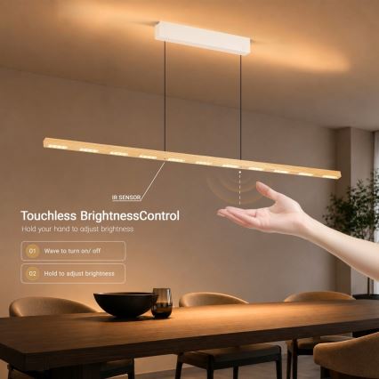 Immax NEO 07310L - Dimbare LED-hanglamp aan kabel met sensor MADEIRA LED/37W/230V 157 cm essenhout