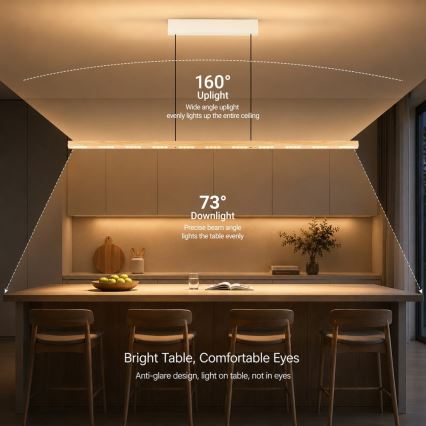 Immax NEO 07310L - Dimbare LED-hanglamp aan kabel met sensor MADEIRA LED/37W/230V 157 cm essenhout