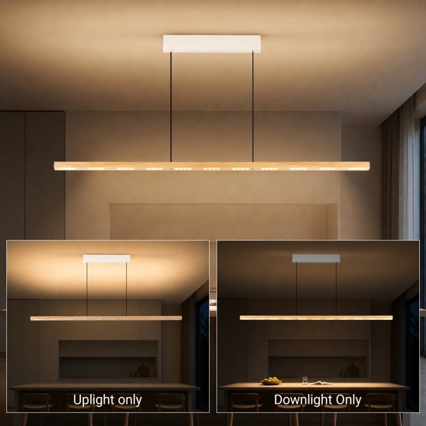 Immax NEO 07310L - Dimbare LED-hanglamp aan kabel met sensor MADEIRA LED/37W/230V 157 cm essenhout