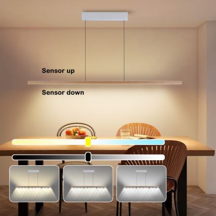 Immax NEO 07310L - Dimbare LED-hanglamp aan kabel met sensor MADEIRA LED/37W/230V 157 cm essenhout