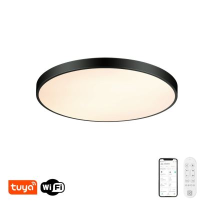 Immax NEO 07313L - LED-dimbare plafondlamp SEMPLICI LED/96W/230V Ø 80 cm Wi-Fi Tuya zwart + afstandsbediening