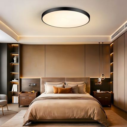 Immax NEO 07313L - LED-dimbare plafondlamp SEMPLICI LED/96W/230V Ø 80 cm Wi-Fi Tuya zwart + afstandsbediening