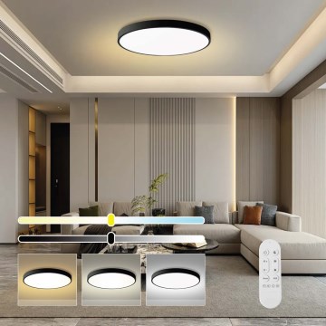 Immax NEO 07314L - Dimbare LED-plafondlamp SEMPLICI LED/128W/230V Ø 100 cm Wi-Fi Tuya zwart + afstandsbediening