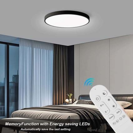 Immax NEO 07314L - Dimbare LED-plafondlamp SEMPLICI LED/128W/230V Ø 100 cm Wi-Fi Tuya zwart + afstandsbediening