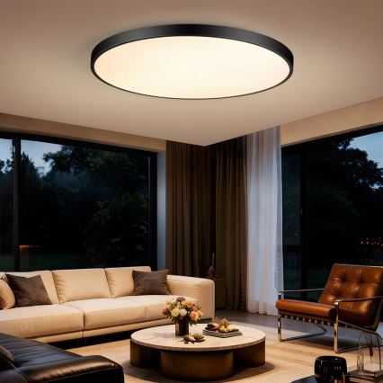 Immax NEO 07314L - Dimbare LED-plafondlamp SEMPLICI LED/128W/230V Ø 100 cm Wi-Fi Tuya zwart + afstandsbediening