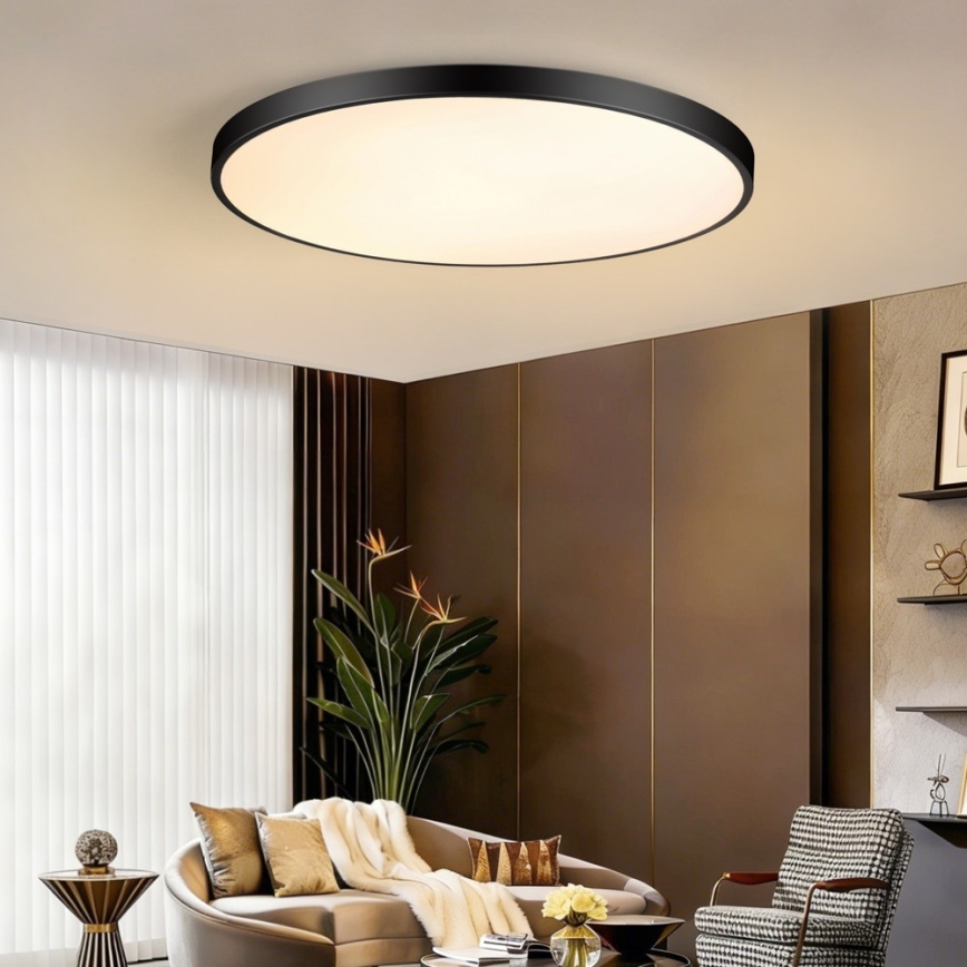 Immax NEO 07314L - Dimbare LED-plafondlamp SEMPLICI LED/128W/230V Ø 100 cm Wi-Fi Tuya zwart + afstandsbediening