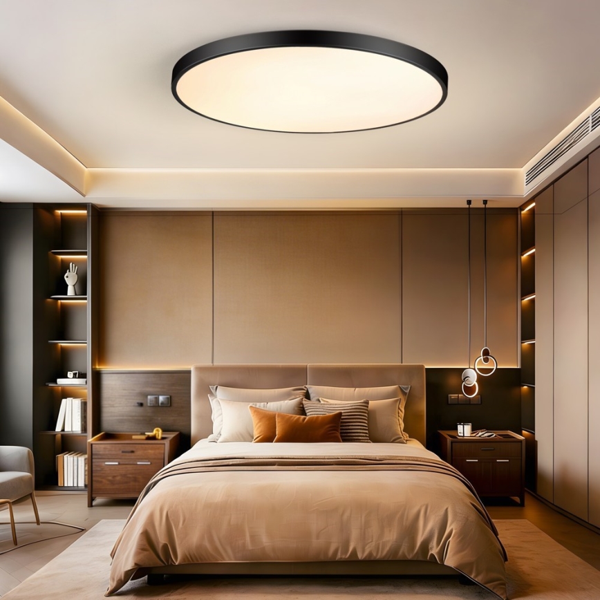 Immax NEO 07314L - Dimbare LED-plafondlamp SEMPLICI LED/128W/230V Ø 100 cm Wi-Fi Tuya zwart + afstandsbediening
