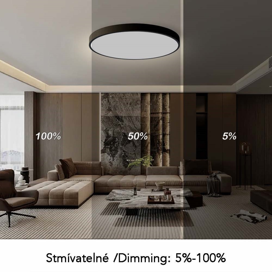 Immax NEO 07314L - Dimbare LED-plafondlamp SEMPLICI LED/128W/230V Ø 100 cm Wi-Fi Tuya zwart + afstandsbediening