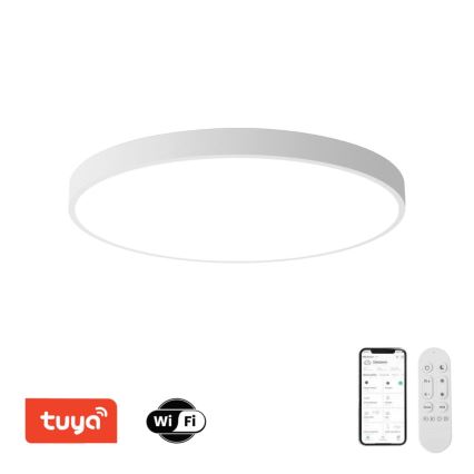 Immax NEO 07315L - LED dimbare plafondlamp SEMPLICI LED/96W/230V Ø 80 cm Wi-Fi Tuya wit + afstandsbediening