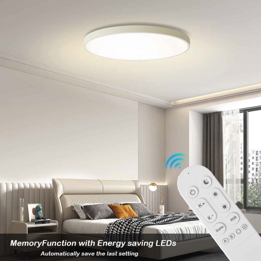 Immax NEO 07315L - LED dimbare plafondlamp SEMPLICI LED/96W/230V Ø 80 cm Wi-Fi Tuya wit + afstandsbediening