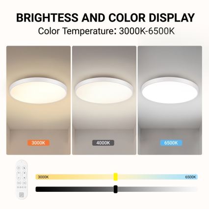 Immax NEO 07315L - LED dimbare plafondlamp SEMPLICI LED/96W/230V Ø 80 cm Wi-Fi Tuya wit + afstandsbediening