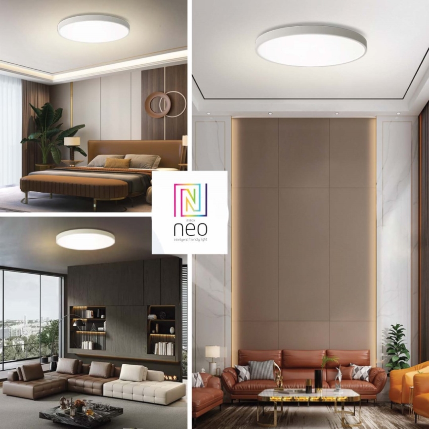 Immax NEO 07315L - LED dimbare plafondlamp SEMPLICI LED/96W/230V Ø 80 cm Wi-Fi Tuya wit + afstandsbediening