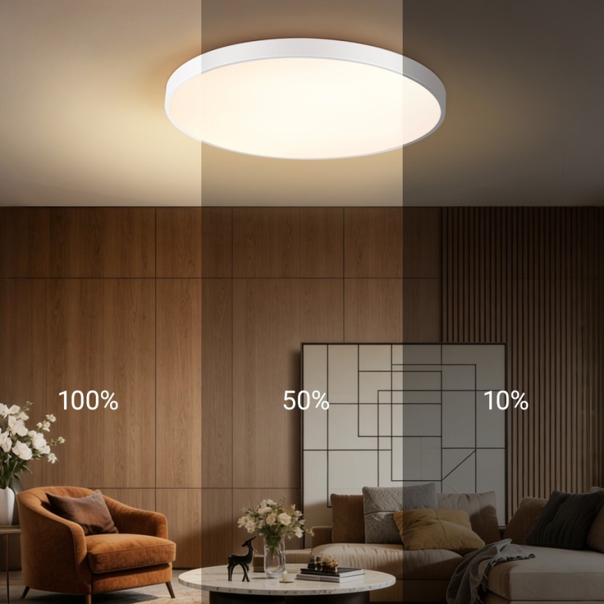 Immax NEO 07315L - LED dimbare plafondlamp SEMPLICI LED/96W/230V Ø 80 cm Wi-Fi Tuya wit + afstandsbediening