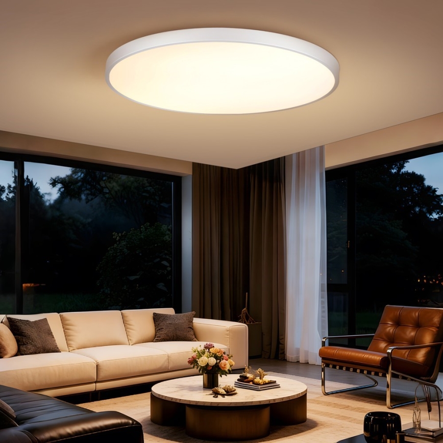 Immax NEO 07316L - Dimbare LED-plafondlamp SEMPLICI LED/128W/230V Ø 100 cm Wi-Fi Tuya wit + afstandsbediening
