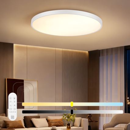 Immax NEO 07316L - Dimbare LED-plafondlamp SEMPLICI LED/128W/230V Ø 100 cm Wi-Fi Tuya wit + afstandsbediening