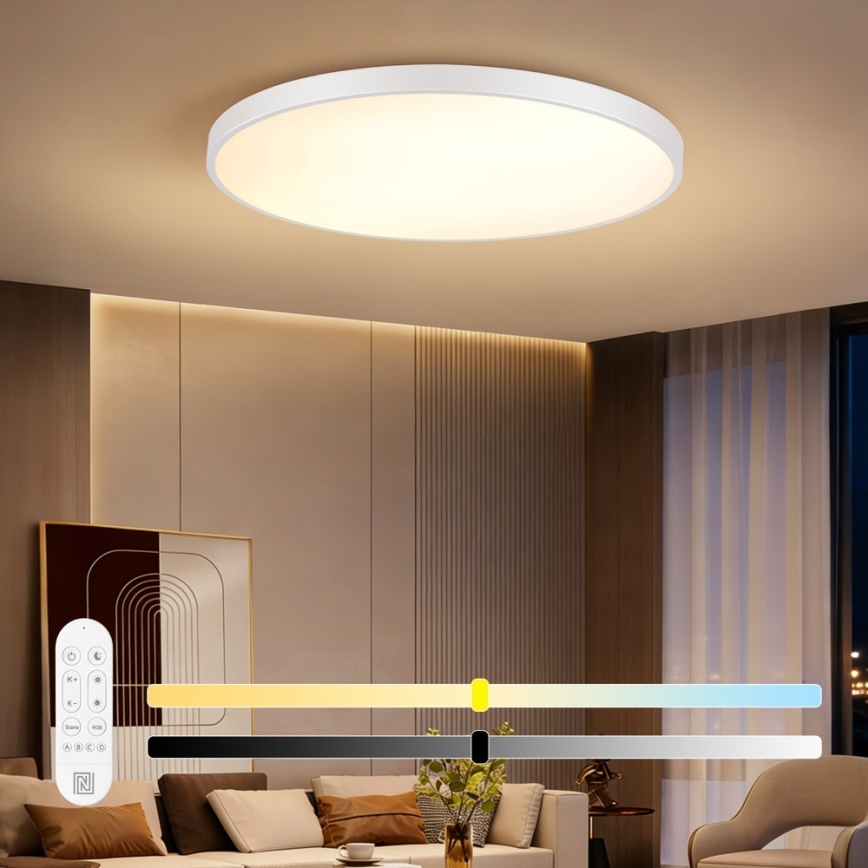 Immax NEO 07316L - Dimbare LED-plafondlamp SEMPLICI LED/128W/230V Ø 100 cm Wi-Fi Tuya wit + afstandsbediening