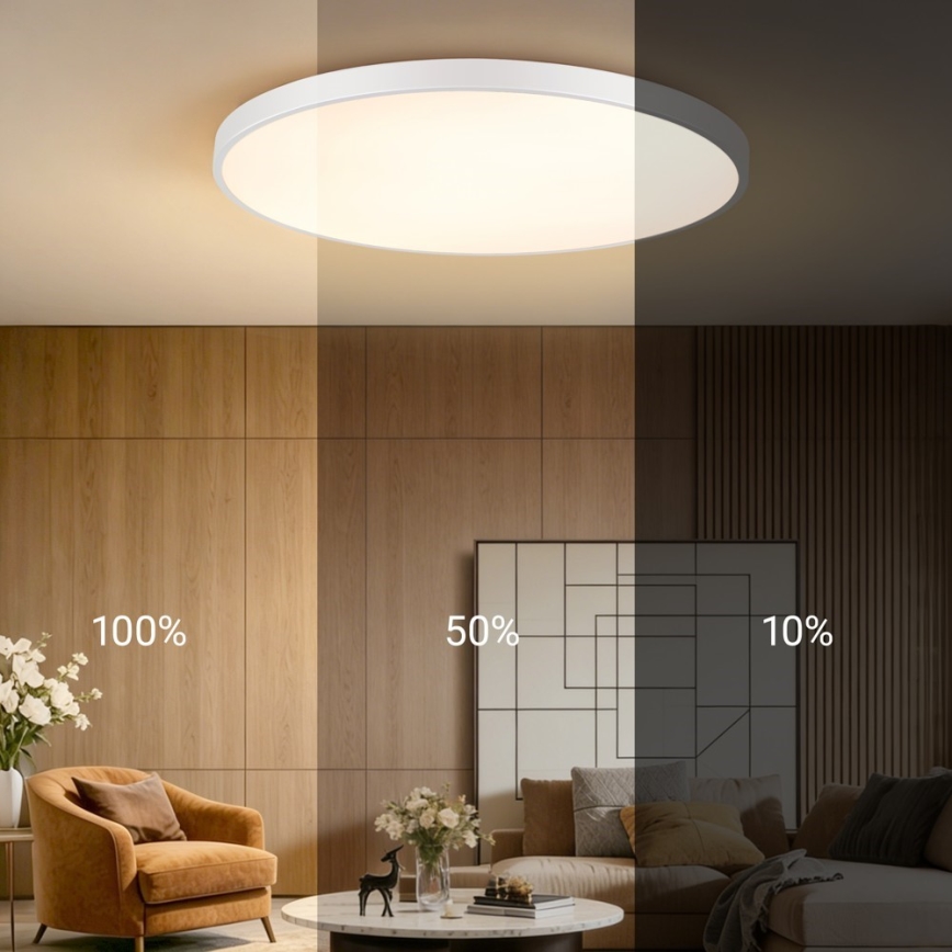 Immax NEO 07316L - Dimbare LED-plafondlamp SEMPLICI LED/128W/230V Ø 100 cm Wi-Fi Tuya wit + afstandsbediening