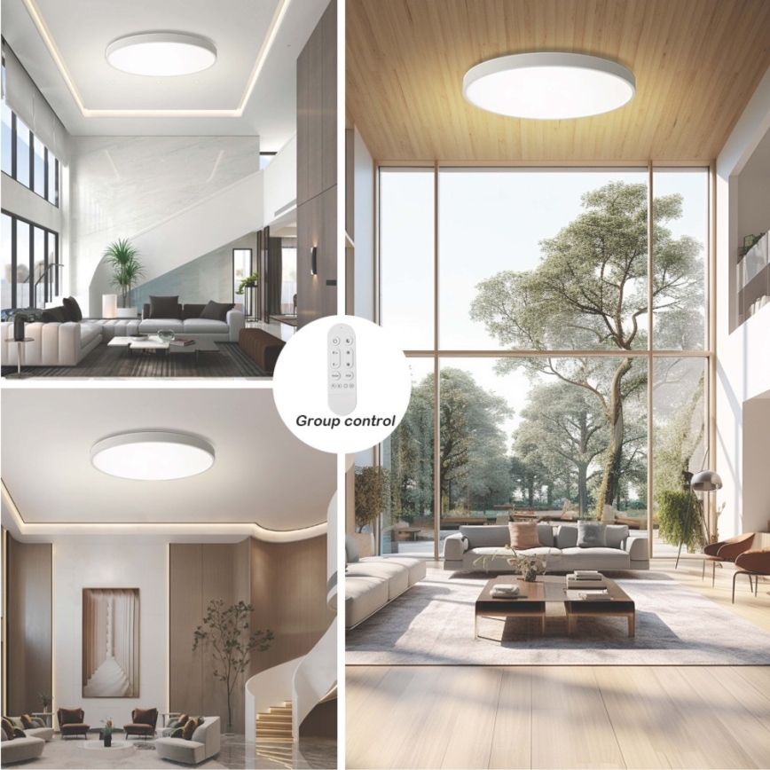 Immax NEO 07316L - Dimbare LED-plafondlamp SEMPLICI LED/128W/230V Ø 100 cm Wi-Fi Tuya wit + afstandsbediening