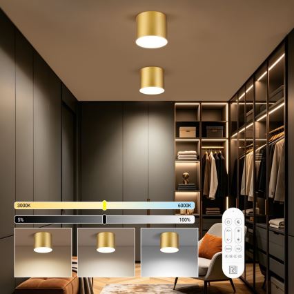 Immax NEO 07318L - Dimbare LED-plafondlamp RONDATE LED/32W/230V Ø 16,5 cm Wi-Fi Tuya goud