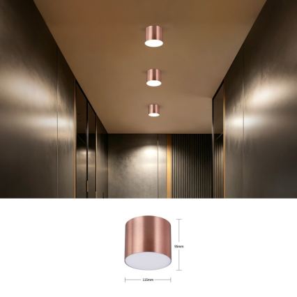 Immax NEO 07319L - RONDATE dimbare LED-plafondlamp 18W/230V Ø 11,5 cm Wi‑Fi Tuya roségoud