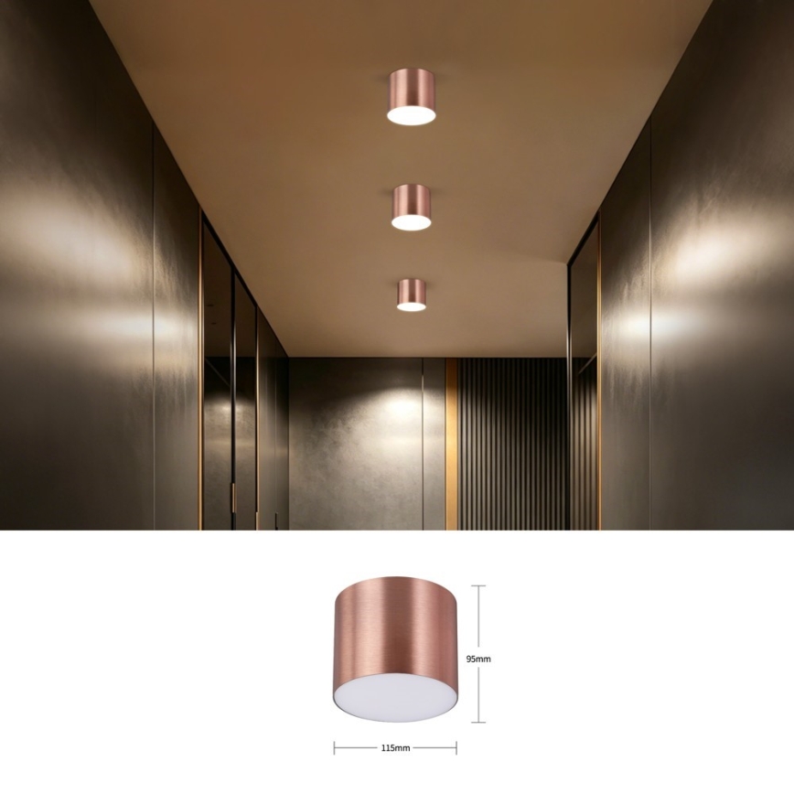 Immax NEO 07319L - RONDATE dimbare LED-plafondlamp 18W/230V Ø 11,5 cm Wi‑Fi Tuya roségoud
