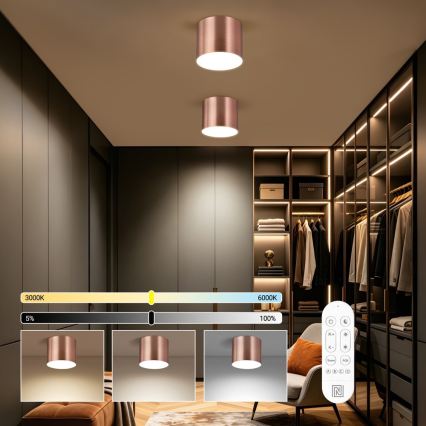 Immax NEO 07320L - Dimbare LED-plafondlamp RONDATE LED/32W/230V Ø 16,5 cm Wi-Fi Tuya roségoud