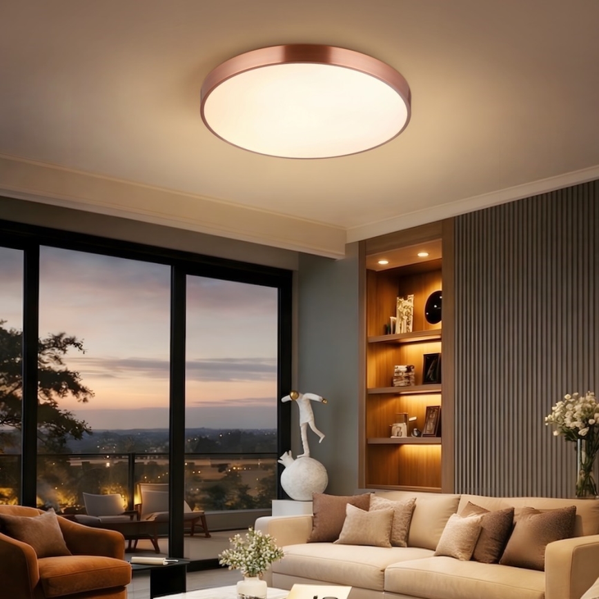 Immax NEO 07322L - Dimbare LED-plafondlamp NEO LITE SEMPLICI LED/60W/230V Ø 60 cm Tuya roségoud + afstandsbediening