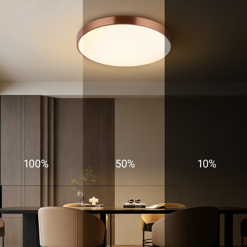 Immax NEO 07322L - Dimbare LED-plafondlamp NEO LITE SEMPLICI LED/60W/230V Ø 60 cm Tuya roségoud + afstandsbediening