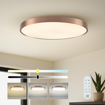 Immax NEO 07323L - dimbare LED-plafondlamp SEMPLICI LED/96W/230V Ø 80 cm Wi-Fi Tuya roségoud + afstandsbediening