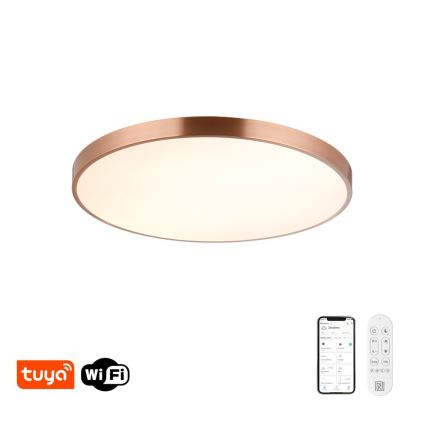 Immax NEO 07323L - dimbare LED-plafondlamp SEMPLICI LED/96W/230V Ø 80 cm Wi-Fi Tuya roségoud + afstandsbediening