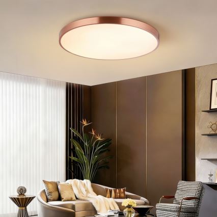 Immax NEO 07323L - dimbare LED-plafondlamp SEMPLICI LED/96W/230V Ø 80 cm Wi-Fi Tuya roségoud + afstandsbediening