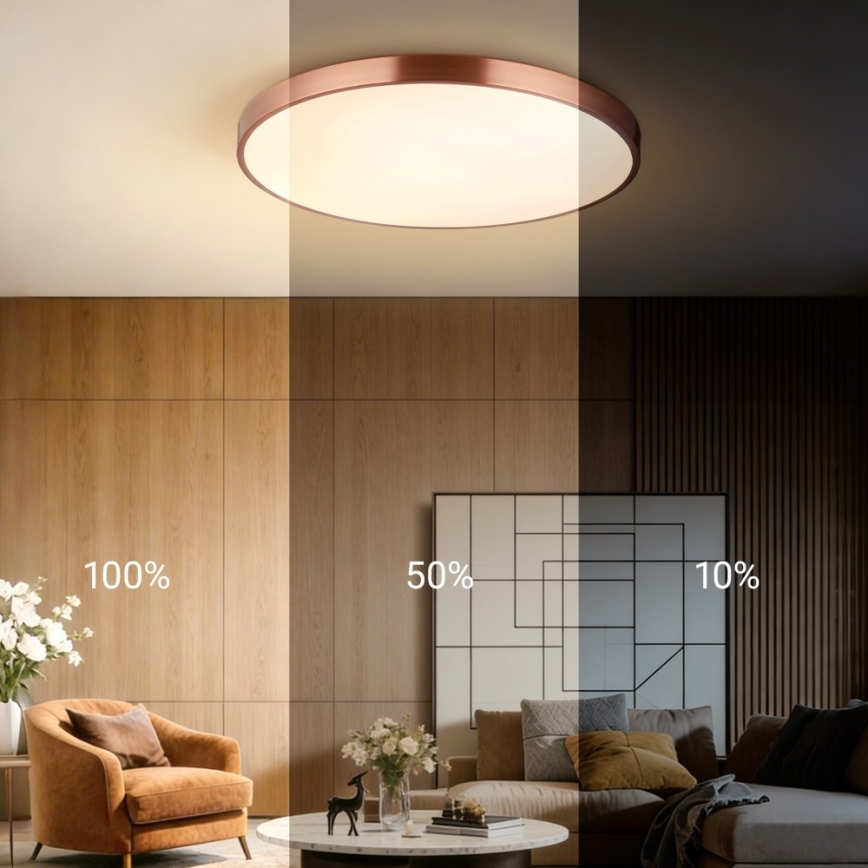 Immax NEO 07323L - dimbare LED-plafondlamp SEMPLICI LED/96W/230V Ø 80 cm Wi-Fi Tuya roségoud + afstandsbediening