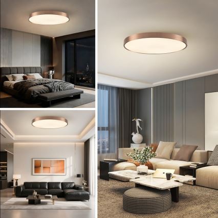 Immax NEO 07323L - dimbare LED-plafondlamp SEMPLICI LED/96W/230V Ø 80 cm Wi-Fi Tuya roségoud + afstandsbediening