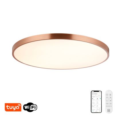 Immax NEO 07324L - LED-dimbare plafondlamp SEMPLICI LED/128W/230V Ø 100 cm Wi-Fi Tuya goud + afstandsbediening