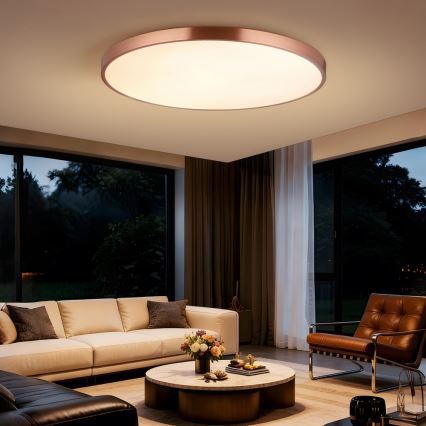 Immax NEO 07324L - LED-dimbare plafondlamp SEMPLICI LED/128W/230V Ø 100 cm Wi-Fi Tuya goud + afstandsbediening
