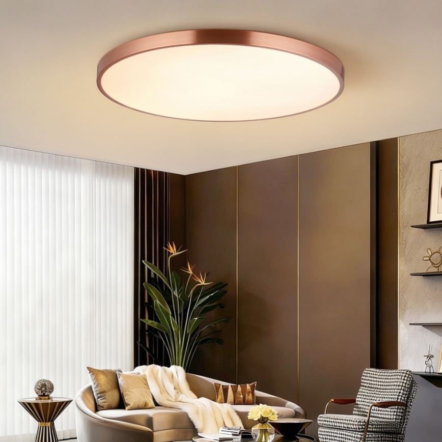 Immax NEO 07324L - LED-dimbare plafondlamp SEMPLICI LED/128W/230V Ø 100 cm Wi-Fi Tuya goud + afstandsbediening